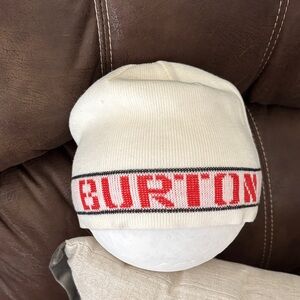 Burton Cream Beanie with Red Logo